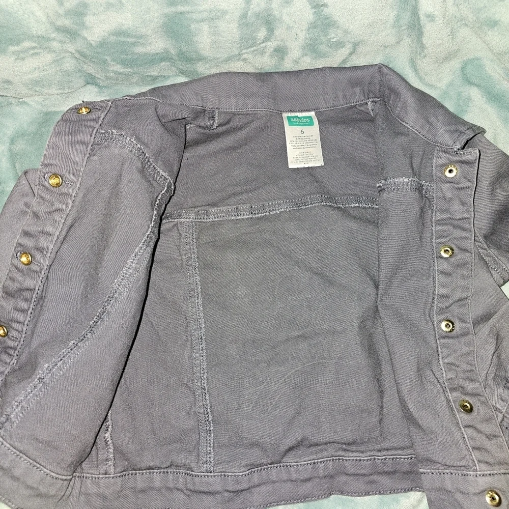 Gray Jacket with Floral Unicorn Patch - Picture 8 of 8